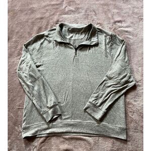 GREG NORMAN Men's Gray Fleece Lined Quarter Zip‎ Pullover Long Sleeve Sz XLarge